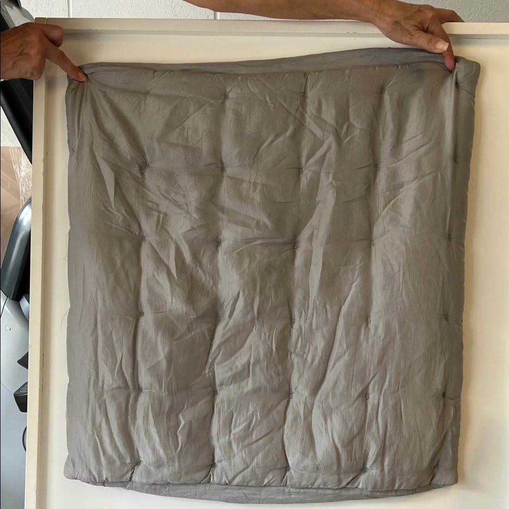 Restoration Hardware Luxurious Silk Grey Decorative pillow cover 3 Set